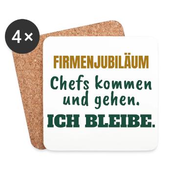 Firmenjubiläum: Chefs kommen und gehen - Untersetzer (4er-Set) - Weiß - Vorne