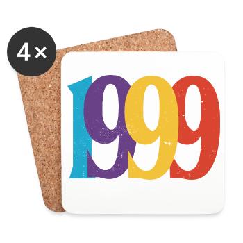 Geboren 1999 Geburtstagsgeschenk Geburtstag 99 - Untersetzer (4er-Set) - Weiß - Vorne