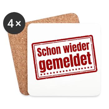 Schon wieder gemeldet Meinungsfreiheit Spruch - Untersetzer (4er-Set) - Weiß - Vorne