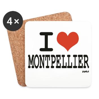 ich liebe Montpellier - Ich liebe Montpellier - Untersetzer (4er-Set) - Weiß - Vorne