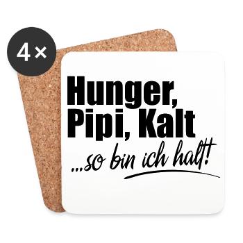 Hunger Kalt Müde so bin ich halt - Untersetzer (4er-Set) - Weiß - Vorne