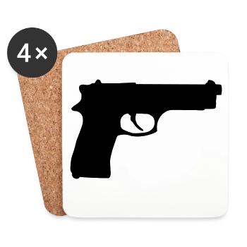 Gun - Coasters (set of 4) - white - Front