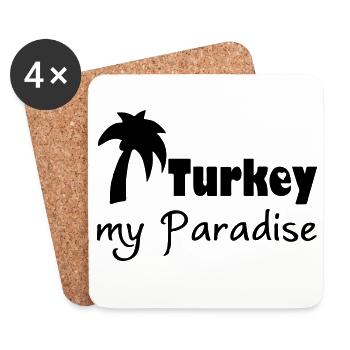 Turquie Paradis Turquie Cadeau de Noël - Dessous de verre (lot de 4) - blanc - Devant