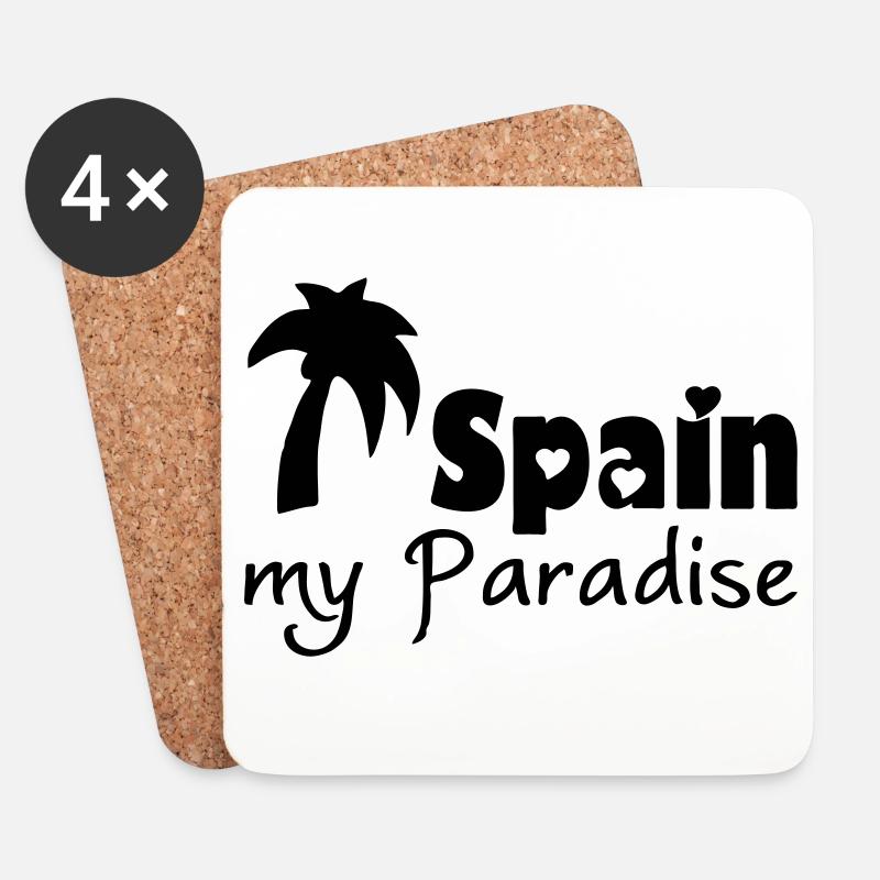 Spain Paradise Spanien Urlaub Reise Geschenk - Untersetzer (4er-Set) - Weiß