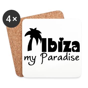 Ibiza Paradise Spanien Balearen Urlaub Geschenk - Untersetzer (4er-Set) - Weiß - Vorne