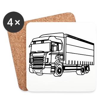 Camion Truck V8 - Dessous de verre (lot de 4) - blanc - Devant