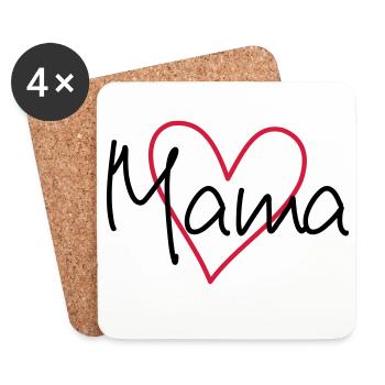 Heart mom - Coasters (set of 4) - white - Front