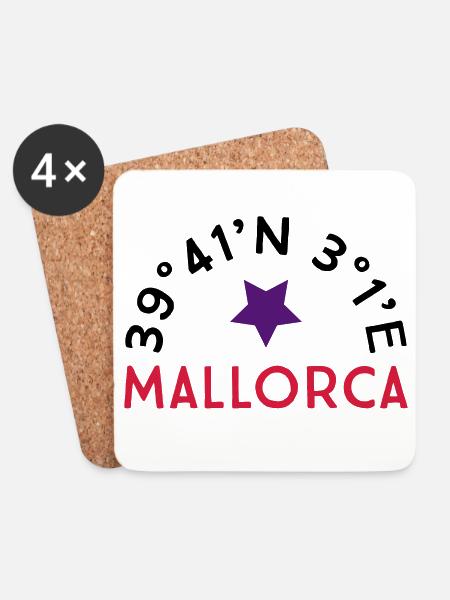 Mallorca - Untersetzer (4er-Set) - Weiß
