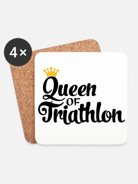 Queen of Triathlon - Untersetzer (4er-Set) - Weiß