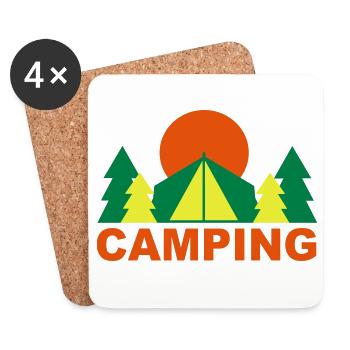 camping - Coasters (set of 4) - white - Front