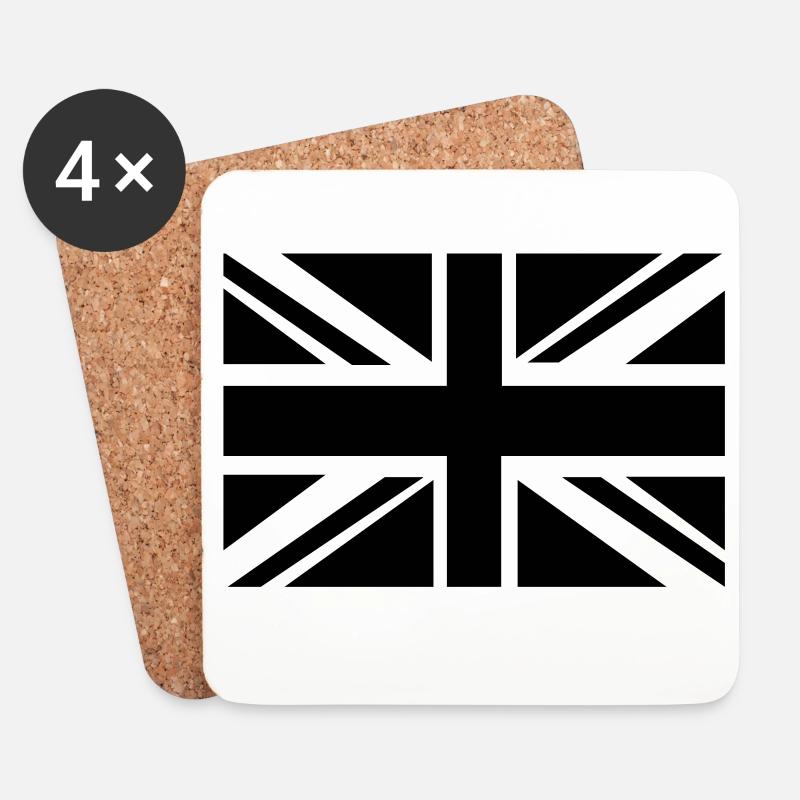 British Flag - Coasters (set of 4) - white