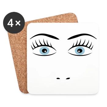 2541614 15417884 eye - Coasters (set of 4) - white - Front
