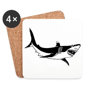 shark - Coasters (set of 4) - white - Front
