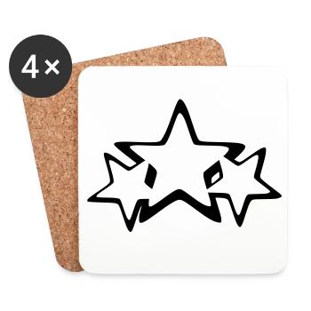 Étoiles - Dessous de verre (lot de 4) - blanc - Devant