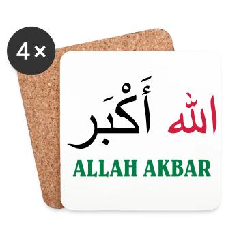Allah Akbar - Dessous de verre (lot de 4) - blanc - Devant