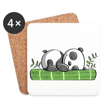 Our dream Panda ZZzzZZzz - Pandas - Bear - Comic - Coasters (set of 4) - white - Front
