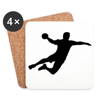 Handballer - Untersetzer (4er-Set) - Weiß - Vorne