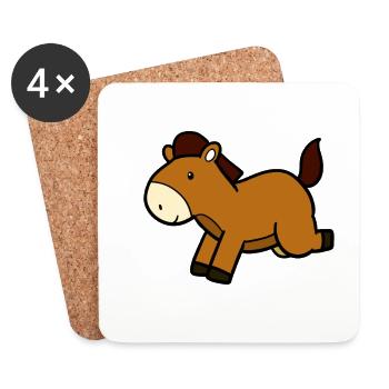 Springendes Pferd - Untersetzer (4er-Set) - Weiß - Vorne