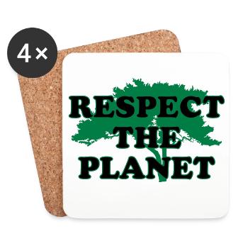 Respectons la planète - Dessous de verre (lot de 4) - blanc - Devant