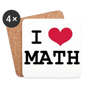 I Love Math - Dessous de verre (lot de 4) - blanc - Devant