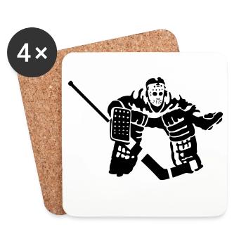 hockey goal keeper - Coasters (set of 4) - white - Front