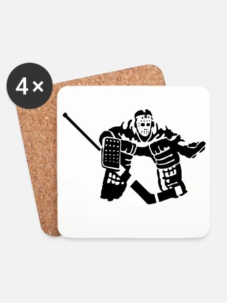 Eishockey goalkeeper - Untersetzer (4er-Set) - Weiß
