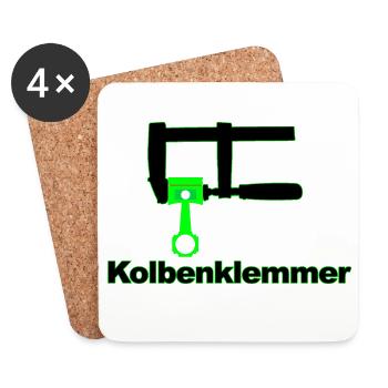 Kolbenklemmer - Untersetzer (4er-Set) - Weiß - Vorne