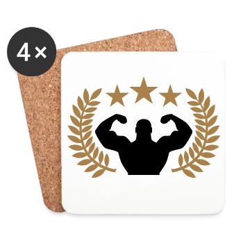 Training Champion - Untersetzer (4er-Set) - Weiß - Vorne