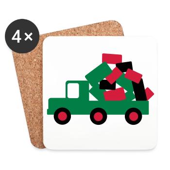 auto lkw umzug - Untersetzer (4er-Set) - Weiß - Vorne