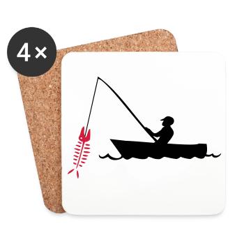 pêcheur - Dessous de verre (lot de 4) - blanc - Devant