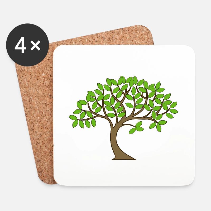 tree - Coasters (set of 4) - white