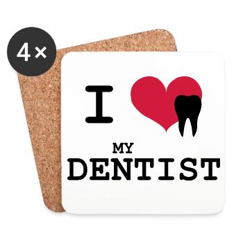 I Love my Dentist - Untersetzer (4er-Set) - Weiß - Vorne
