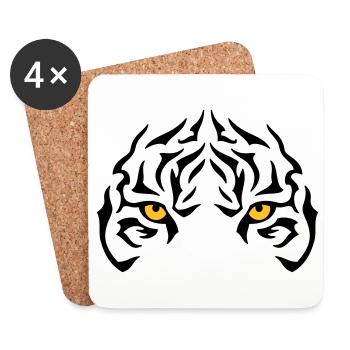 The tiger's gaze - Coasters (set of 4) - white - Front