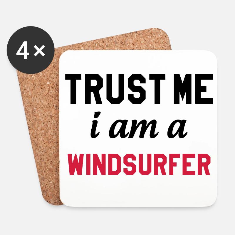 Windsurfen / Windsurfer / Windsurf / Windsurfing - Untersetzer (4er-Set) - Weiß