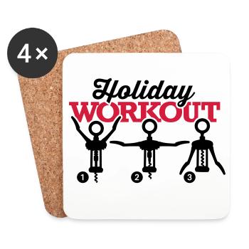Holiday workout corkscrew - Dessous de verre (lot de 4) - blanc - Devant