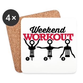 Weekend workout corkscrew - Untersetzer (4er-Set) - Weiß - Vorne