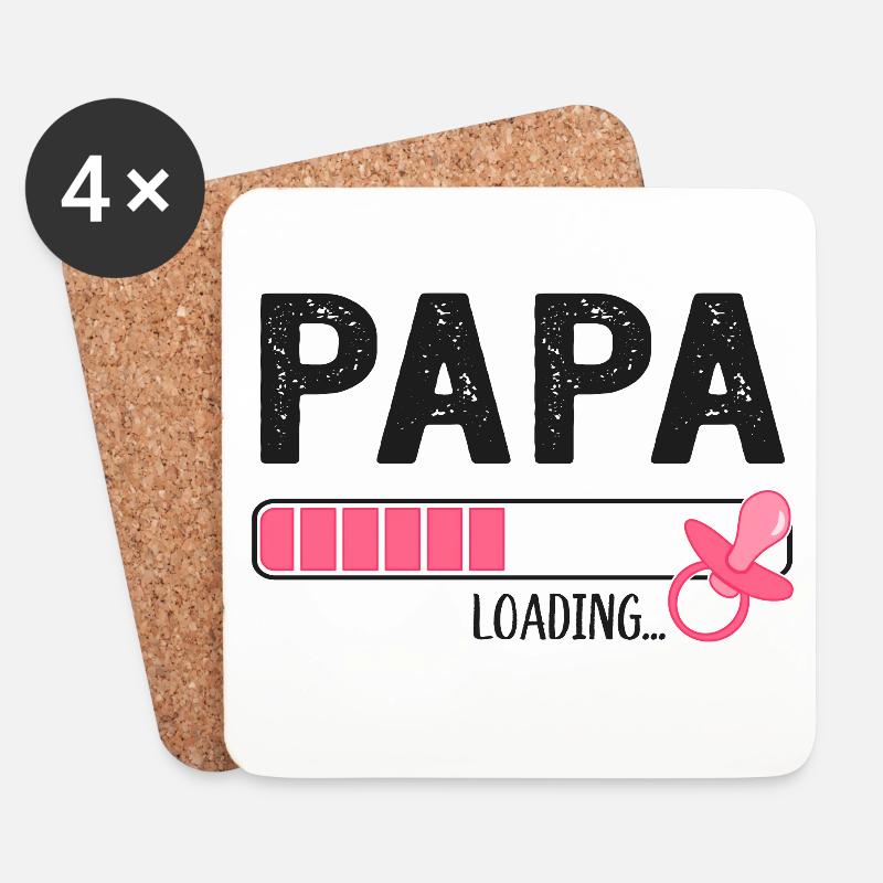 Papa Loading Werdender Vater Schwangerschaft - Untersetzer (4er-Set) - Weiß