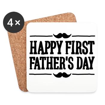 Happy 1st ( first ) father's day - Untersetzer (4er-Set) - Weiß - Vorne