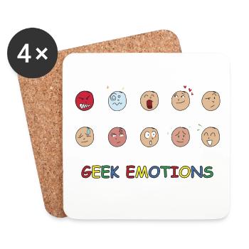 GEEK EMOTIONS - WHITE Text - Coasters (set of 4) - white - Front