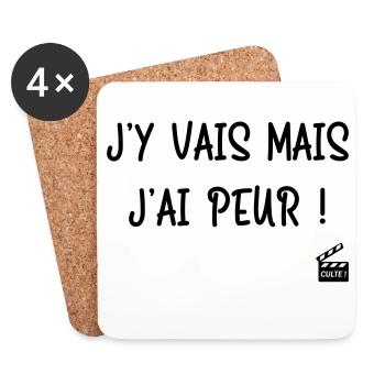 J'y vais mais j'ai peur ! Les Bronzés font du ski - Dessous de verre (lot de 4) - blanc - Devant