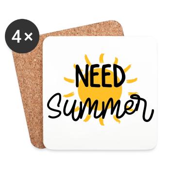 Sommer / Urlaub / Strand / Sonne - Untersetzer (4er-Set) - Weiß - Vorne