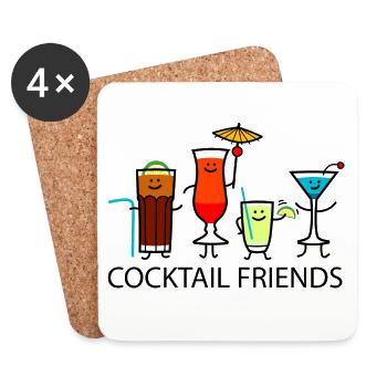 Cocktail Friends - Untersetzer (4er-Set) - Weiß - Vorne