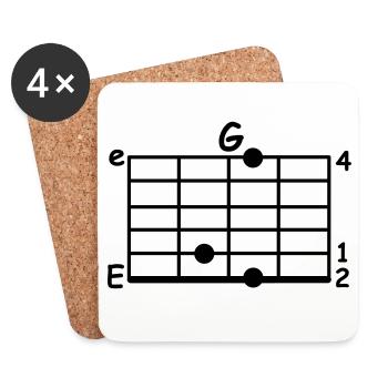 Musicien Accord - Dessous de verre (lot de 4) - blanc - Devant