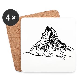 Matterhorn mountain, Alps, Switzerland Horn mountains - Coasters (set of 4) - white - Front