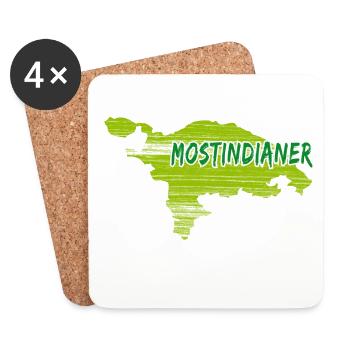 Mostindianer, Mostindien, Thurgau - Untersetzer (4er-Set) - Weiß - Vorne