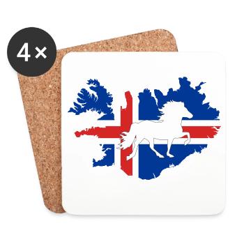 isländer icelandic horse - Dessous de verre (lot de 4) - blanc - Devant