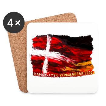dansk tysk venskab - Deutsch dänische Freundschaft - Untersetzer (4er-Set) - Weiß - Vorne