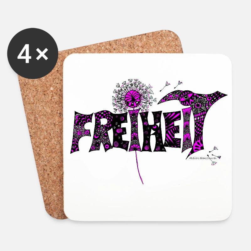 Freiheit - Untersetzer (4er-Set) - Weiß