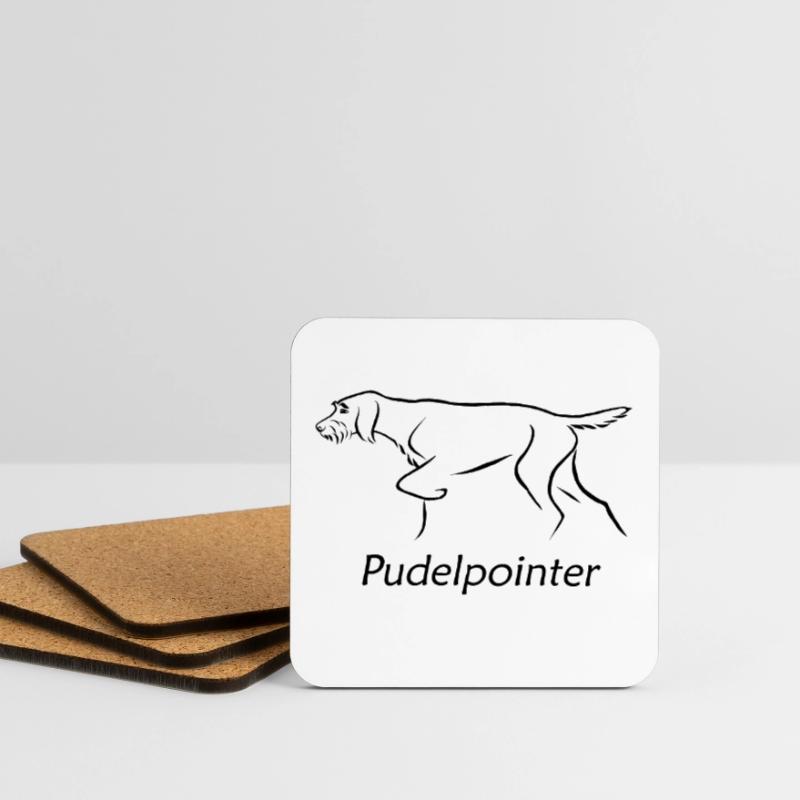 Poodle pointer Coasters (set of 4)