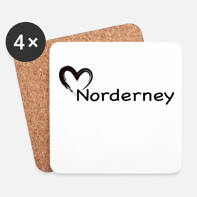 Ein Herz für Norderney - Untersetzer (4er-Set) - Weiß